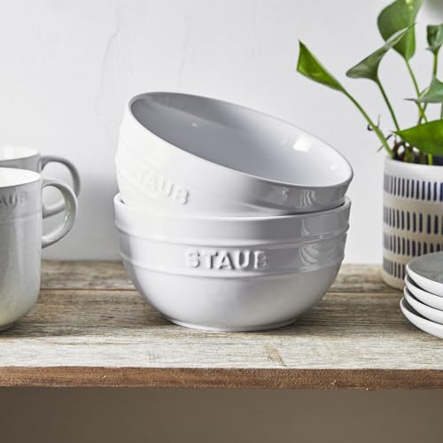 White Ceramic Bowls Set for Everyday Use