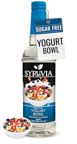 Syruvia Sugar Free Coffee Syrup, Yogurt Bowl Flavored Syrup for Drinks, Lattes and Desserts – 25.4 fl oz