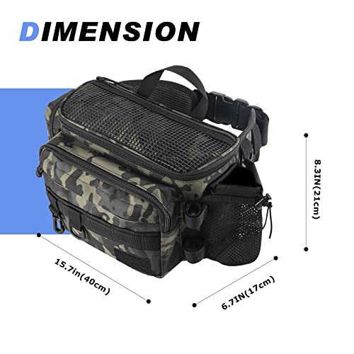 Goture Fishing Bag, Fishing Tackle Bag With Rod Holder, Water-Resistant Fishing Backpack Tackle Sling Bag, Fly Fishing Fanny Pack Storage, Fishing Tackle Box For Fishing Gear,Fishing Gifts For Men #TOP1