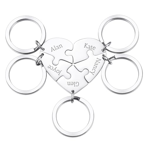 OTXIXTO Llavero Pieza Puzzle Corazón Plata/Oro/Negro Personalizad...