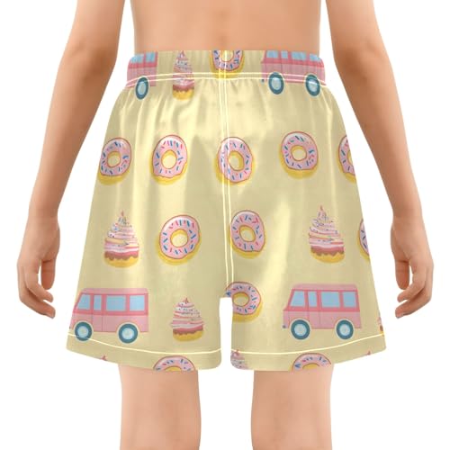 Bolaz Toddler Boys Swimwear Swim Trunks with Compression Liner 4T Donut Dessert Cart3