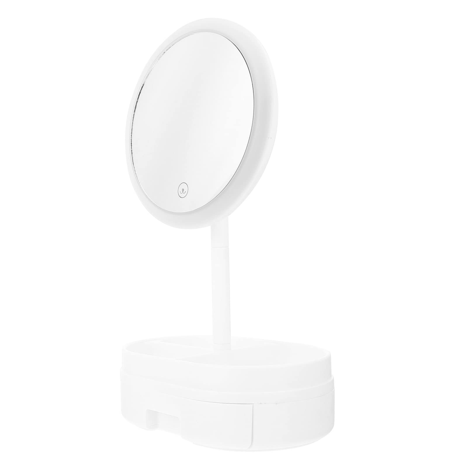 Makeup Mirror Vanity Mirror Lighted Make up Mirror Tabletop Mirror LED Vanity Mirror LED LED Tabletop Mirror White Miss Plastic Storage Box Ordinary