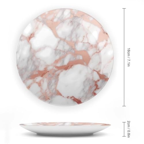 Plato decorativo de porcelana 7 pulgadas blanco miniatura 2