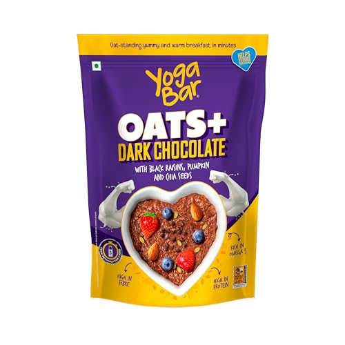 Image of Yogabar Dark Chocolate Oats Combo | Dark Chocolate Oats 1kg + 400gm | Gluten Free Whole Oatmeal for Breakfast - Healthy Breakfast Cereal for Children and Adults