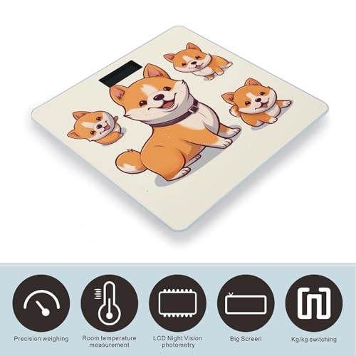 Báscula digital para baño con diseño de perro Shiba Inu 400 lb miniatura 3