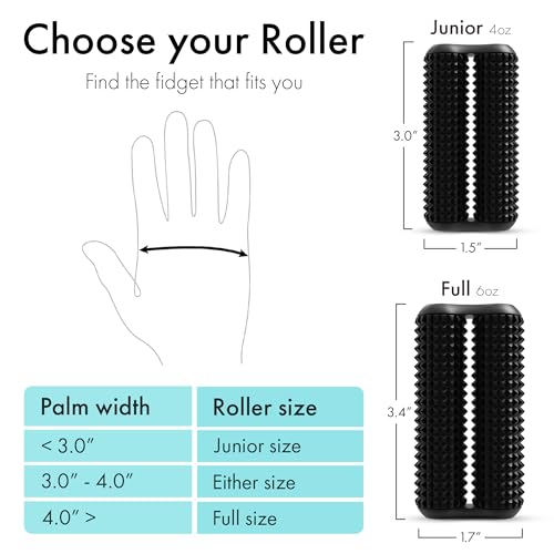 Image of ONO Roller - Handheld Fidget Toy for Adults | Help Relieve Stress, Anxiety, Tension | Promotes Focus, Clarity | Compact, Portable Design (Acupressure, Junior Size - Aluminum)