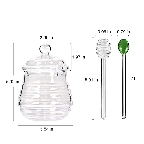 Ivolador Honey Jar With Dipper And Lid Glass Honey Pot Container Dispenser For Home Kitchen Store Honey And Syrup #TOP3