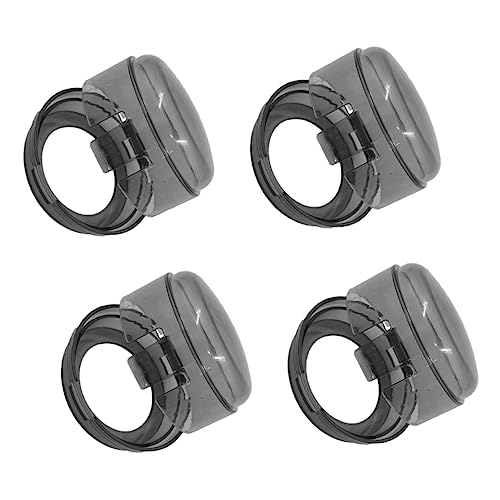 SECFOU 4pcs Universal Gas Stove Knob Covers Safety Protection Caps for Kitchen Cookers Black Large Hole Heat Resistant Home Safety Cover