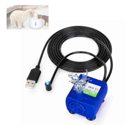 Bomba de fuente de agua para gatos DC 5V con puerto USB y luz LED