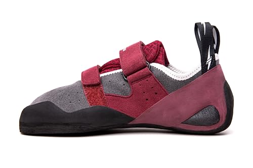 EVOLV Women's Elektra Rock Climbing Shoes - Sport, Bouldering, Indoor Climbing - Merlot/Gray - 8