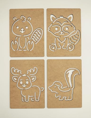 Image of Cliths 15-Piece Montessori Wild Life Animals Stencil Set - Wooden Educational Toys for Skill Development for Kids