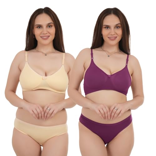 Image of Unitrust Premium Lingerie Set with Full Coverage Non-Padded Bra and Hipster Panty Set