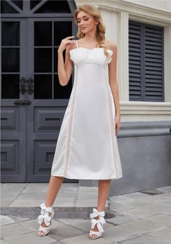 Women's Lace Heels with Bow Adjustable Strappy Peep Toe Party Wedding Sandals with Back Zip4