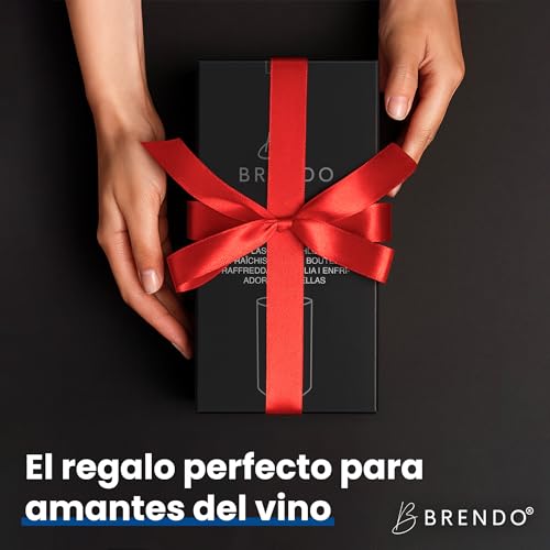Brendo Enfriador de Botellas de Vino Acero Inoxidable Doble Pared Aislado | Cubitera de Vino Champan y Bebidas | Set de Regalo para Hombres y Mujeres Accesorios de Vino Idea de Regalo Navidad - imagen 6