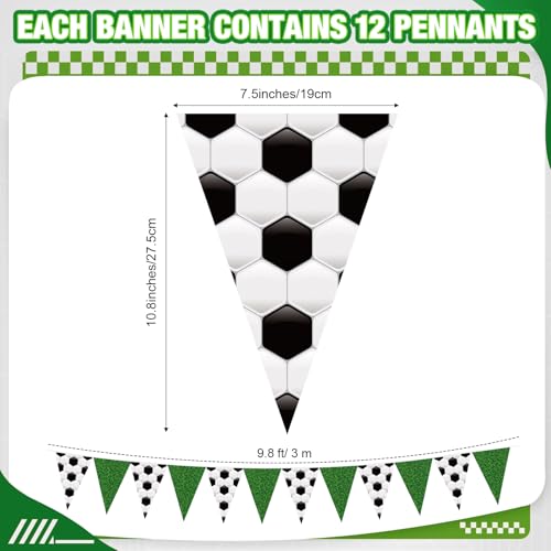Image of Jetec 5 Pcs 49 ft Soccer Party Decorations Pennant Banner Theme Triangle Flags Garland Bunting Banner for Soccer Fans Outdoor Indoor Home Sport Birthday Party Decorations Supplies