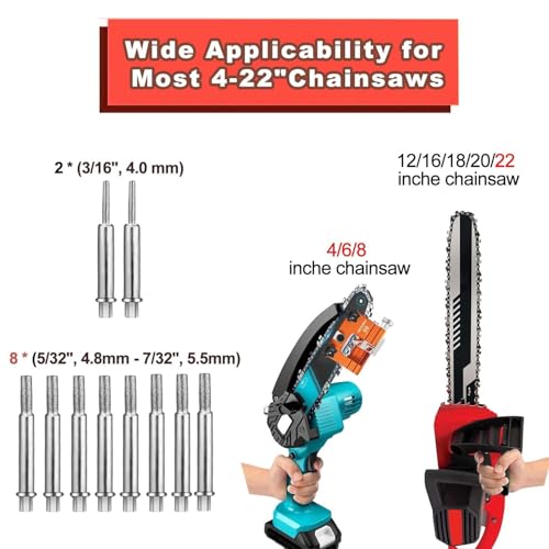 Image of Universal Chainsaw Sharpener Jig Kit, Portable Chain Saw Sharpener Tool with 10 Sharpening Steels, Hand Crank Chain Saw Blade Sharpener. Chainsaw Accessories for 4. inch- 22 inch Electric Chain Saws