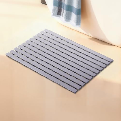 Image of Frido AeroDry Bath Mat, Premium Anti-Slip Bathroom Mat with Firm Grip, Fast-Drain Design & Gentle Massage Texture, Non-Slip PVC Shower Mat for Bathroom Floor - Lavender Mauve