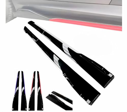 La Mejor Recopilación de Faldones para capazos . 35 Vmingo Faldón Lateral Estilo Carrocería del Automóvil Estribo Lateral Reemplazo Falda Universal ABS Negro Brillante Filo de Color (Negro Filo Blanco, 192 cm)