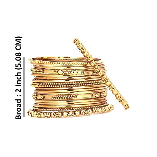 Efulgenz Boho Vintage Antique Ethnic Gypsy Tribal Indian Oxidized Silver Combo Bracelet Bangles Set Jewelry (20 Pc Each) #TOP6