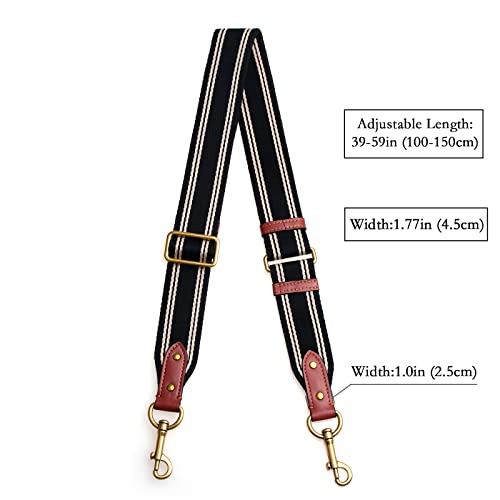 Image of jiesinlov Bag Strap Replacement Crossbody Strap for TOTE Handbags Adjustable (BLACK&WHITE)