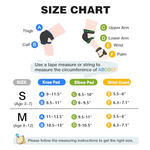 ZLEIOUY Kids Protective Gear Set Knee Pads for Kids 3-14 Years Toddler Knee and Elbow Pads with Wrist Guards 3 in 1 for Skating Cycling Bike Roller Skates Scooter (blue, ‎S(3-8Years))