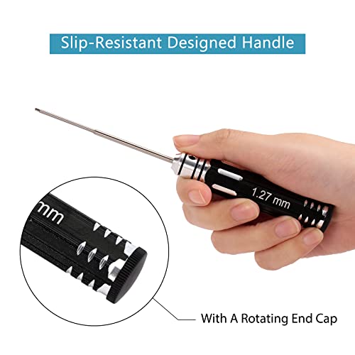 INJORA RC Schraubendreher Schlüssel Werkzeug 7PCS, RC Auto Reparatur Werkzeugsatz,0.9, 1.27, 1.3, 1.5, 2.0, 2.5, 3.0mm Sechskant Inbus Schraubendreher Sets für RC Modell Auto Hub Schrauber Drohne Boot