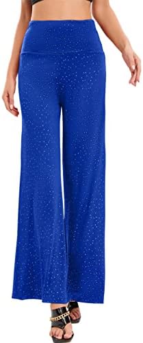 SDERG Fleece Lined Yoga Pants Ladies Sexy Drop Plastic Bright Diamond Casual High Waist Yoga Pants Wide Leg Pants Womens Insulated Yoga Pants