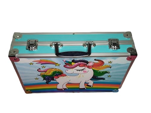 Image of Peeplvalue Deluxe Unicorn painting colour set for Kids Art and Craft suitcase l 145 colour set Drawing and Painting Set best for Birthday Gift for Boys Girls