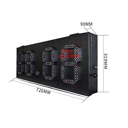 Cronómetro digital para exteriores resistente a la lluvia, caja de hierro, pantalla LED roja de 8 pulgadas, formato 88.88, para eventos deportivos, maratones y escalada (reloj blanco de 12 pulgadas, 1 unidad) miniatura 7