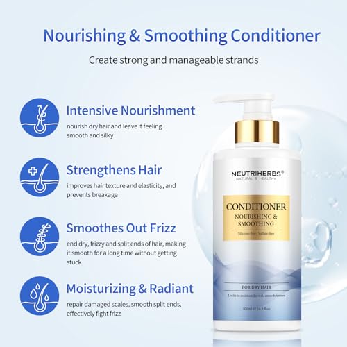 Neutriherbs Hair Conditioner for Dry, Frizzy Hair,Smoothing and Nourishing Hair Conditioner with Argon Oil,Sweet Almond Oil,Avocado Oil - 16.9 Fl Oz — view 2