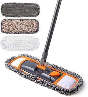 CLEANHOME Mops for Floor Cleaning with 3 Different Washable Mop Pads and Extendable 55” Long Handle, Multifunction Dust Mop for Hardwood,Marble,Tile Floor Mopping