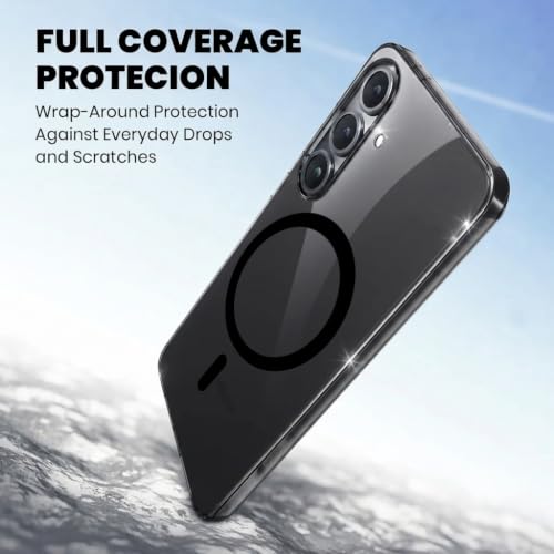 Image of Elzzi Anti Scratch Semi Translucent Cover for Samsung S25 Case, Premium PC + TPU Magnetic Phone Cases Drop Proof, Compatible with Magsafe Slim Never Yellowing Shockproof