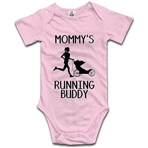 Image of DOQOSESHY Mommy's Running Buddy Funny Romper Baby boys Girls Outfits Bodysuit, 3 Months, Long Sleeve-white