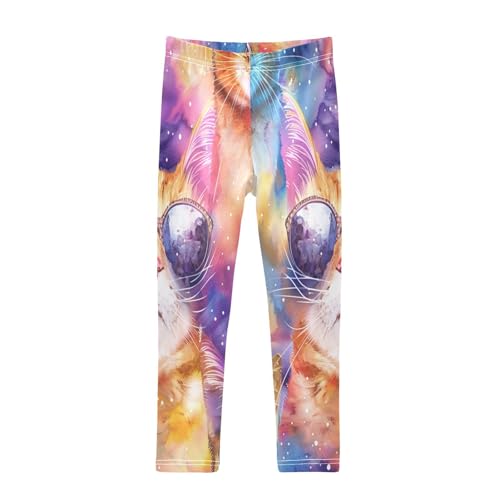 Toddler Girls Leggings Printed Yoga Pants Leggings Glasses Cat for Kids