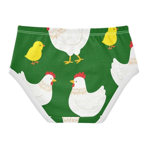 Cute Chicken Green Panties for Girl Toddler Underwear Custom Cotton Pattern Underpants Briefs 2t2