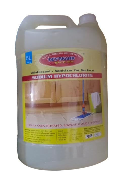 Mithila Chemicals Sodium Hypochlorite (5 Ltr) - 10% for Hospital & Hotels (B0DG6Z7ZZQ) Amazon Price History, Amazon Price Tracker