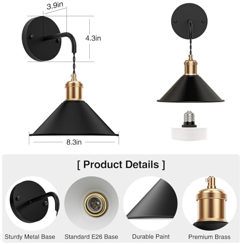 Image of Rechargeable Wall Lamps with 5000mAh Capacity, High Brightness, 3 Color Temperature RGB Wall Lights, Remote Control, Memory Function, Timer for Bedroom Living Room, 2Pack, Black, WS-01