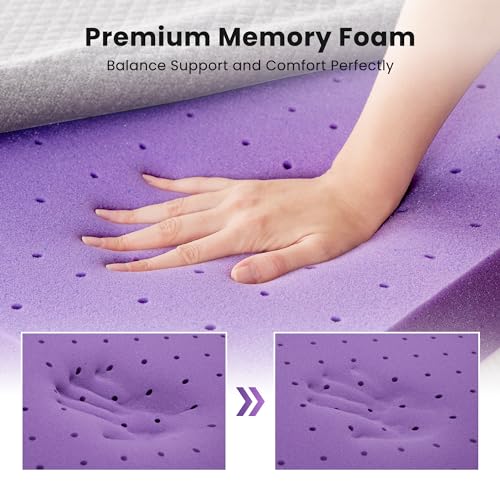 Image of SINWEEK 2 Inch Gel Memory Foam Mattress Topper Twin Size, Ventilated High Density Pad for Back Pain, Bed Topper with Removable Soft Cover, CertiPUR-US Certified,Grey