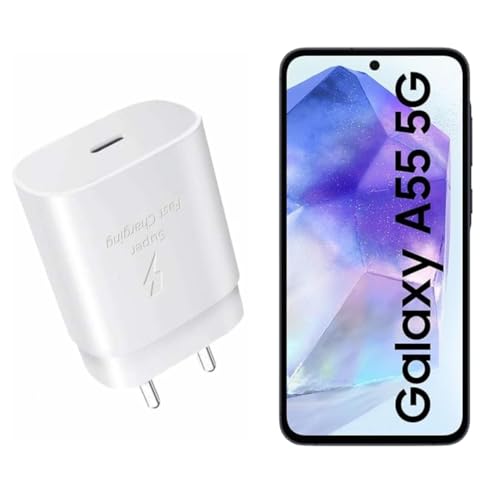 Image of Original Samsung A55 5G 25W Fast Charger Adapter Type C Compatible with S21 FE | F54 5G | M35 5G | S23 F3 5G | M34 5G | F15 5G | S23 Ultra | S24 Ultra | A35 5G | M15 5G