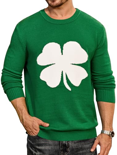 Arvilhill Men's St Patrick's Sweater Irish Clover Sweatshirt (S-XXL)