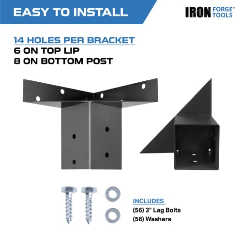 Image of Deer Stand Brackets, 4x4 Powder Coated Steel Elevator Brackets for Outdoor Hunting Platform, Elevated Deer Blinds, Tower Stands, Box Blinds & Treehouse, 4 Pack Includes Mounting Accessories