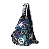 [Honesty Mouth] ワンショルダーバッグ 斜め掛け 肩掛け 多機能 ボディバッグ リュック (15:Flower(B))