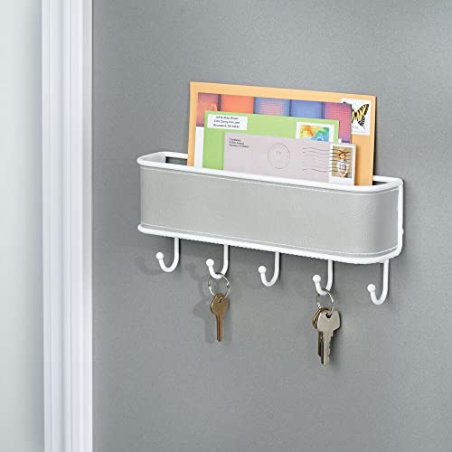 mDesign - Posthouder en sleutelrek - postorganizer/wandrek - voor brieven, dossiers, sleutels en meer - wit - Image 3