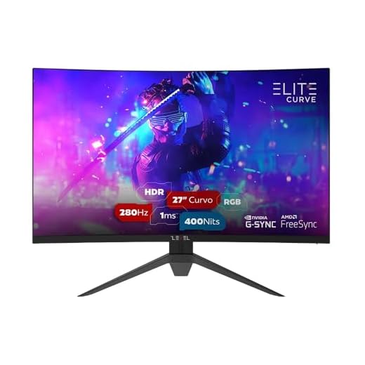 Monitor Gamer Hi Level Elite Curve 27" ELED, 280Hz, 1ms, HDR, Freesync e G-sync, Preto - W2717REC-V2