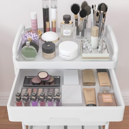 Wuciray 3/4 Niveles Carrito Auxiliar con Ruedas Carro Almacenaje con Ruedas e Cajones Verdulero Auxiliar Carrito Organizador para Cocina Baño - imagen 2