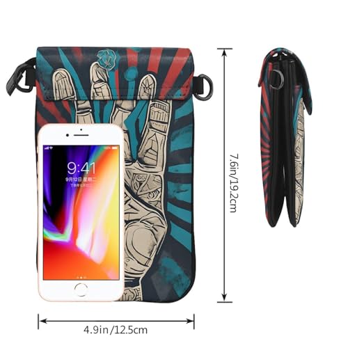 Crossbody Bags for Cell Phone Purse Wallet Summer Microfiber PU Leather Crossbody Purses for Women - rock and roll, Black3