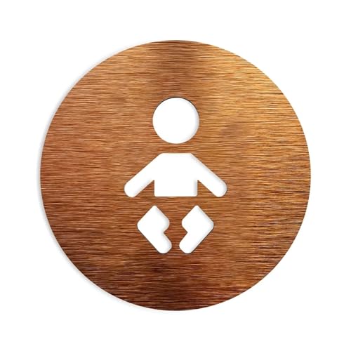 Panneau porte toilette mixte en alu composite argent 10x10cm pour restaurant