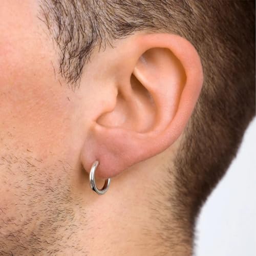 316L Surgical Steel Huggie Hoop Earrings,Dainty Pave Cubic Zirconia Cartilage Tiny Earring for Sensitive Ears Hypoallergenic Lightweight for Women Men3