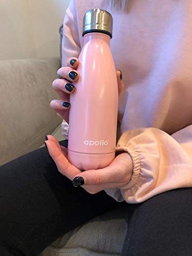 eBuyGB Stainless Steel Water Bottle Reusable Insulated Metal Double Walled, Pink, 350 ml - Image 4