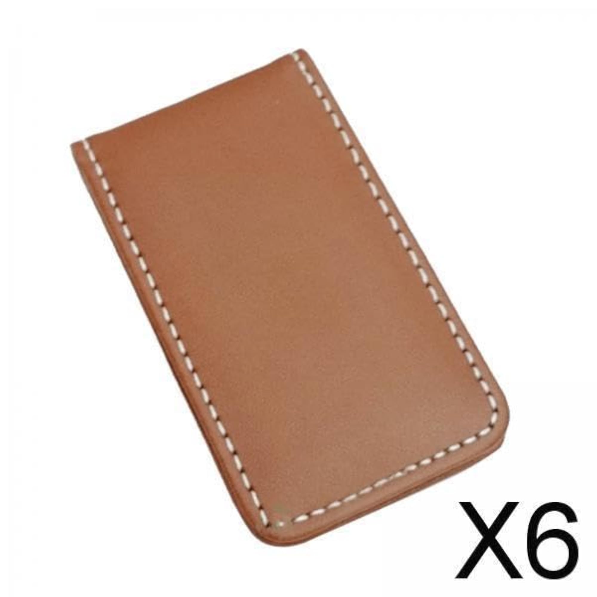 Magnetic Money Clip Dollar Cash Clamp Card Holder Wallet, Brown